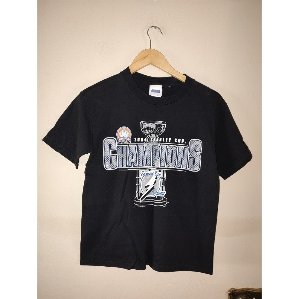Boys CSA Tampa Bay Lightning 2004 Stanley Cup Champions Black T-Shirt Youth Sz M